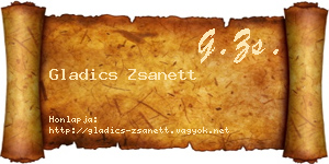 Gladics Zsanett névjegykártya